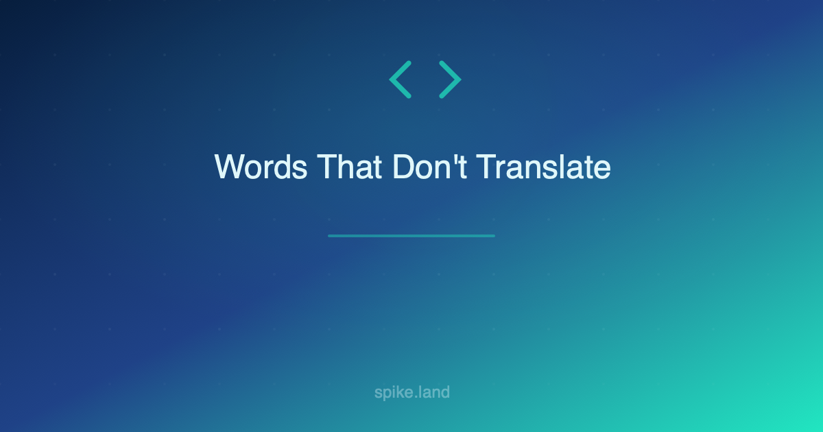 Words That Don't Translate